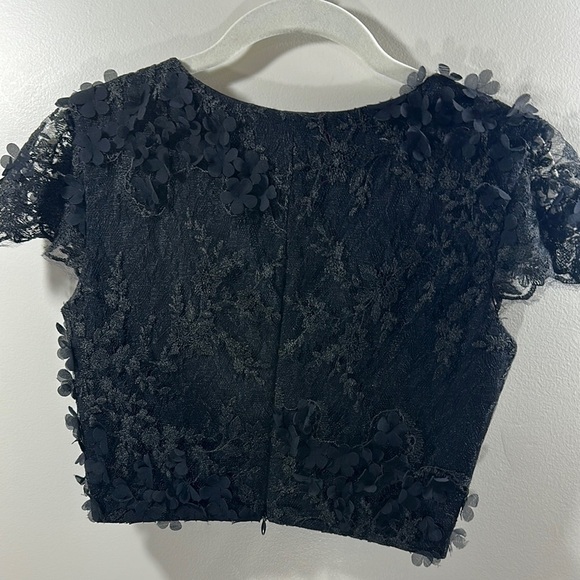 Dress The Population Black Lace Two Piece Lace Crop Top & Midi Skirt Size Small - Picture 12 of 16